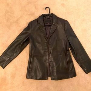 Dark brown leather jacket